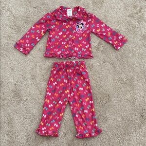 Disney Pink Pajama Set. Minnie Mouse. Size 2. Ruffles. Super cute on. Bows